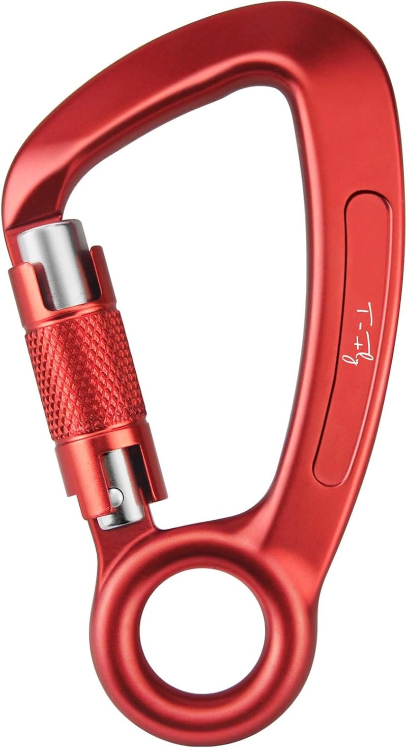 Tfly Auto Locking Carabiner 35KN (7868 lbs), UIAA Certified Climbing Rock Carabiner with Round Eyelet for Rappelling, Climbing, Ropes - Image 1